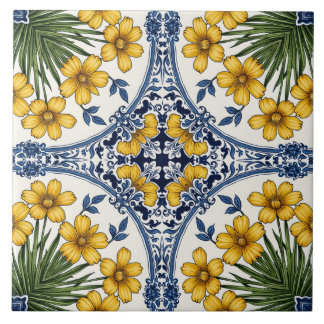 Fleurs jaunes 3 ceramic tile