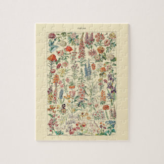 Fleurs Wildflower Garden Botanical Diagram Jigsaw Puzzle