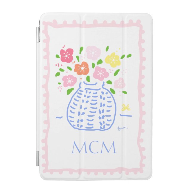 Fleurs With Monogram iPad Mini Cover (Front)