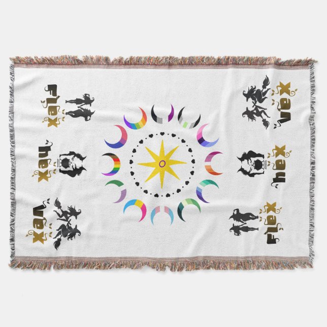 Flex. Hex. Vex. Pagan Altar Ritual Prayer Cloth Throw Blanket (Front)