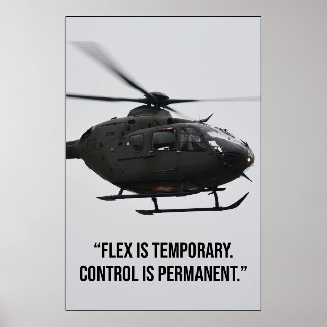 Flex Is Temporary Control Is Permanent Quote Poster (Front)