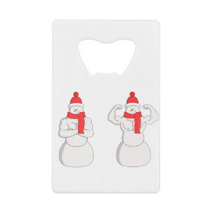 Flex Muscle Snowman Credit Card Bottle Opener