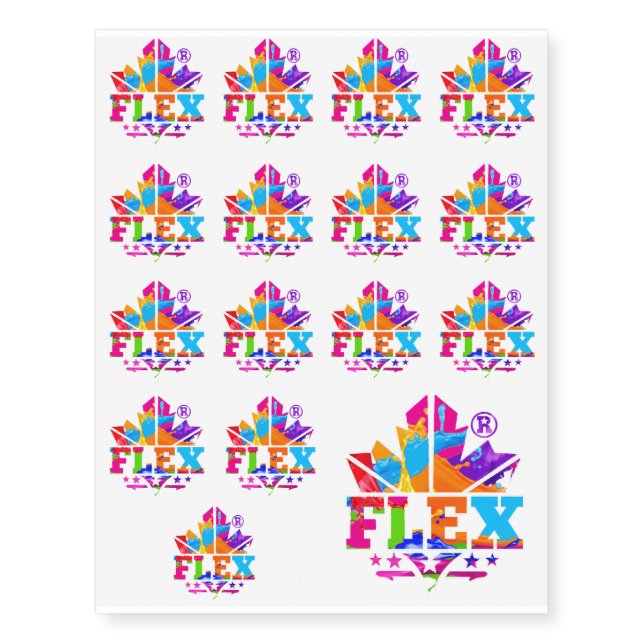 FLEX PRODUCTS TEMPORARY TATTOOS (Front)