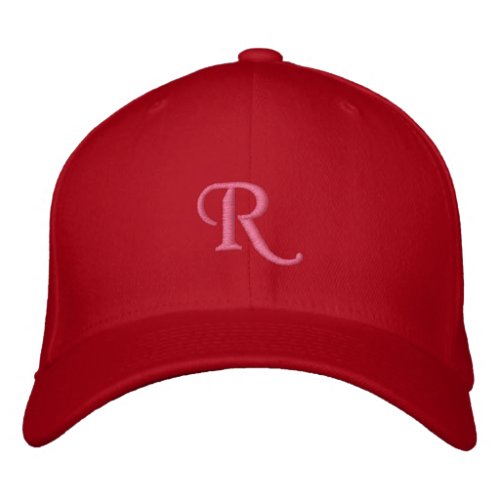 Flexfit Wool R Initial Monogram Mens Womens_Hat Embroidered Baseball Cap