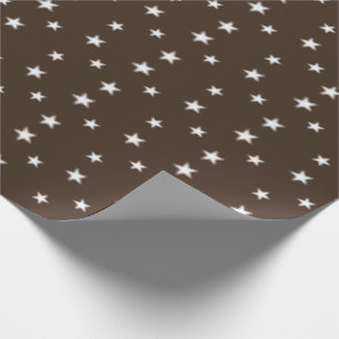 Flexible Brown Stray Christmas Stars Wrapping Paper