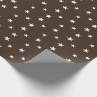 Flexible Brown Stray Christmas Stars Wrapping Paper