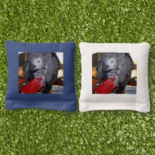 Flexible Congo African Grey Parrot with Red Tail Cornhole Bags