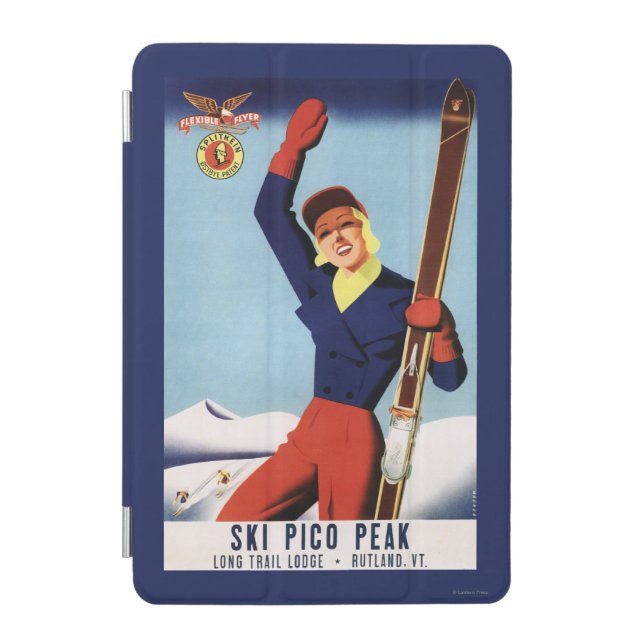 Flexible Flyer Pin-Up Skiing Girl iPad Mini Cover (Front)