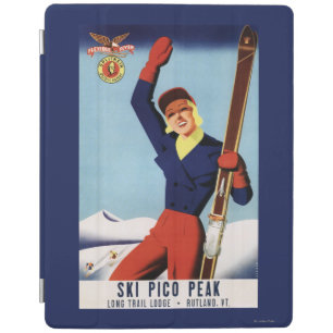Flexible Flyer Pin-Up Skiing Girl iPad Smart Cover