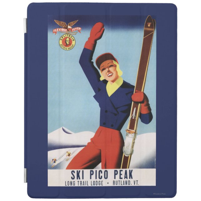 Flexible Flyer Pin-Up Skiing Girl iPad Smart Cover (Front)