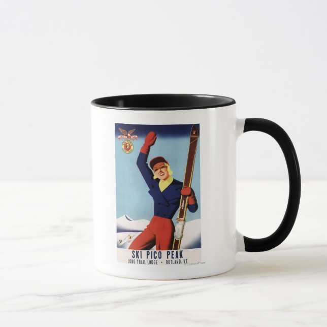 Flexible Flyer Pin-Up Skiing Girl Mug (Right)