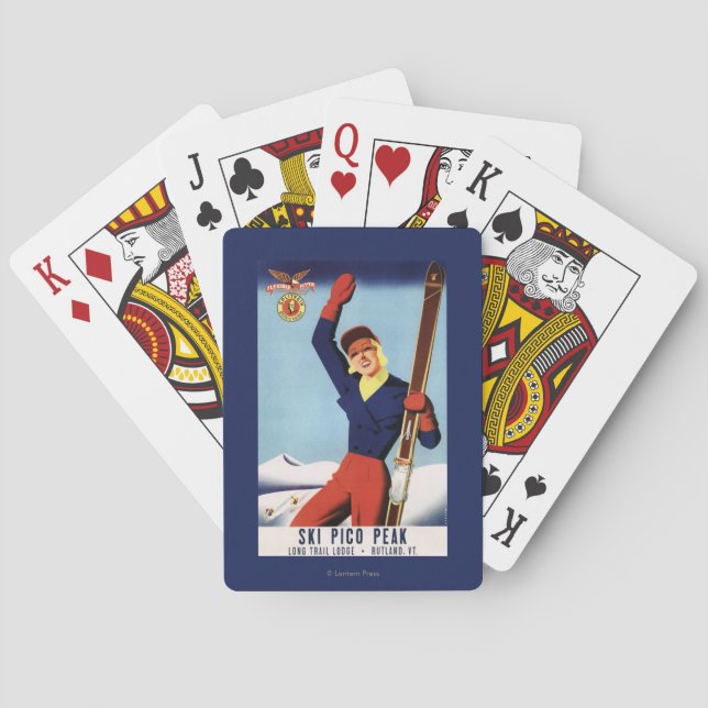 Flexible Flyer Pin-Up Skiing Girl Poker Cards (Back)