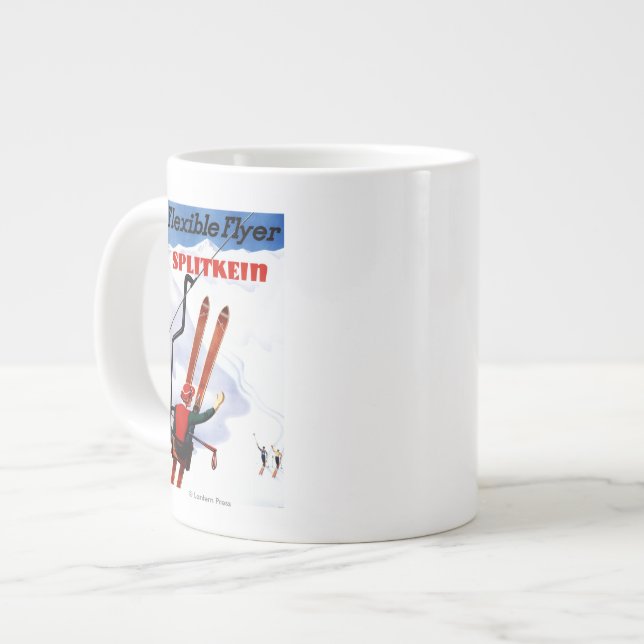 Flexible Flyer Splitkein Wooden Skis Promo Giant Coffee Mug (Front Left)