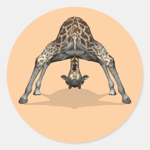 Flexible Giraffe Classic Round Sticker