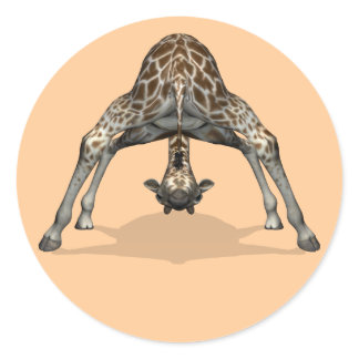 Flexible Giraffe Classic Round Sticker