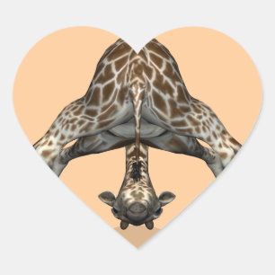 Flexible Giraffe Heart Sticker