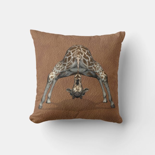Flexible Giraffe Throw Pillow (Front)