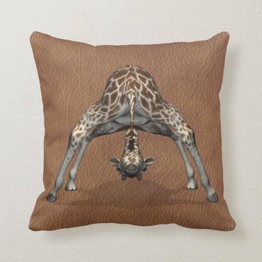 Flexible Giraffe Throw Pillow Zazzle Com