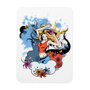 Flexible Magnet  With Dancing Girl Image by Taniastore at Zazzle