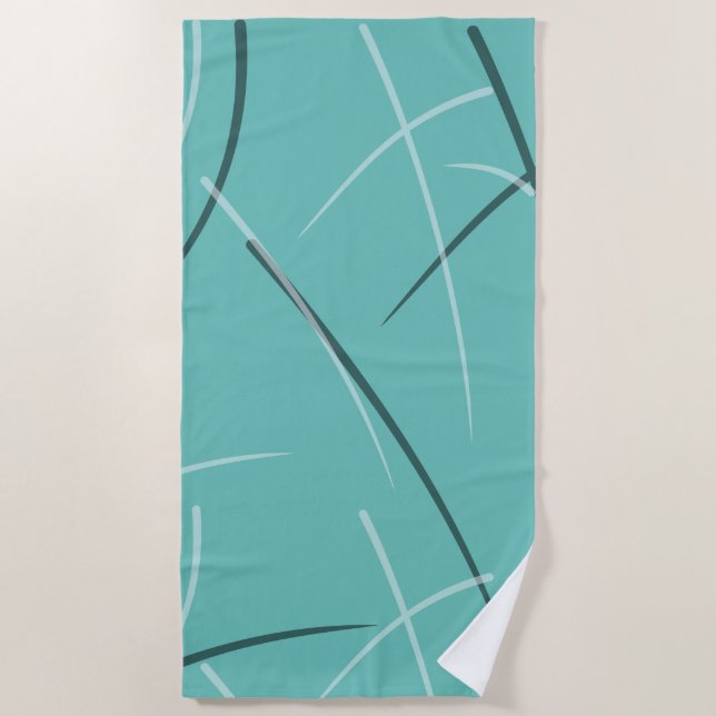 Flexible Monochrome Playful Simple Scribbles Beach Towel (Front)
