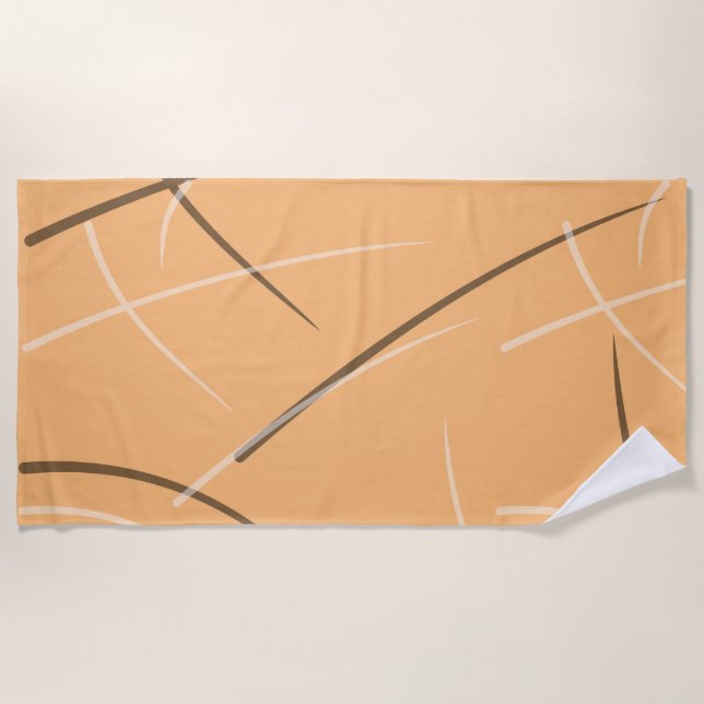 Flexible Monochrome Playful Simple Scribbles Beach Towel (Front)