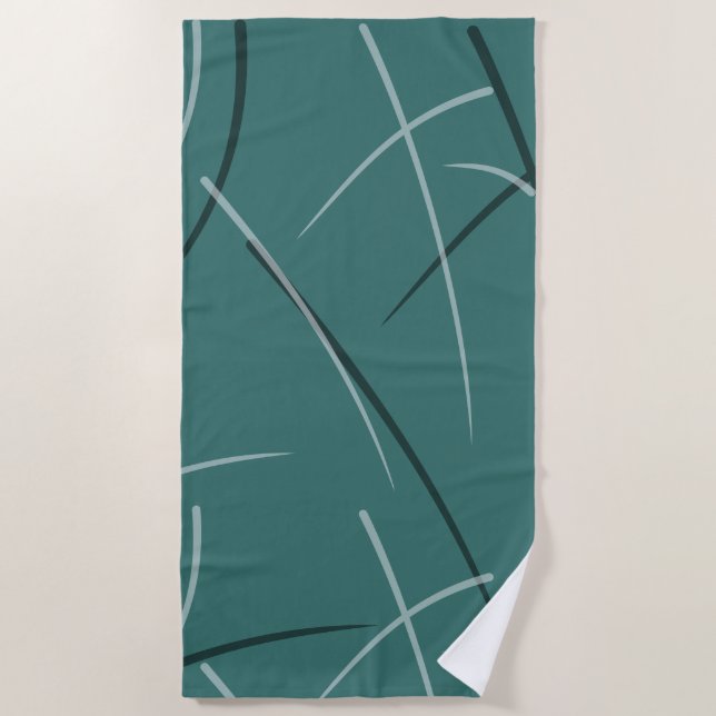 Flexible Monochrome Playful Simple Scribbles Beach Towel (Front)
