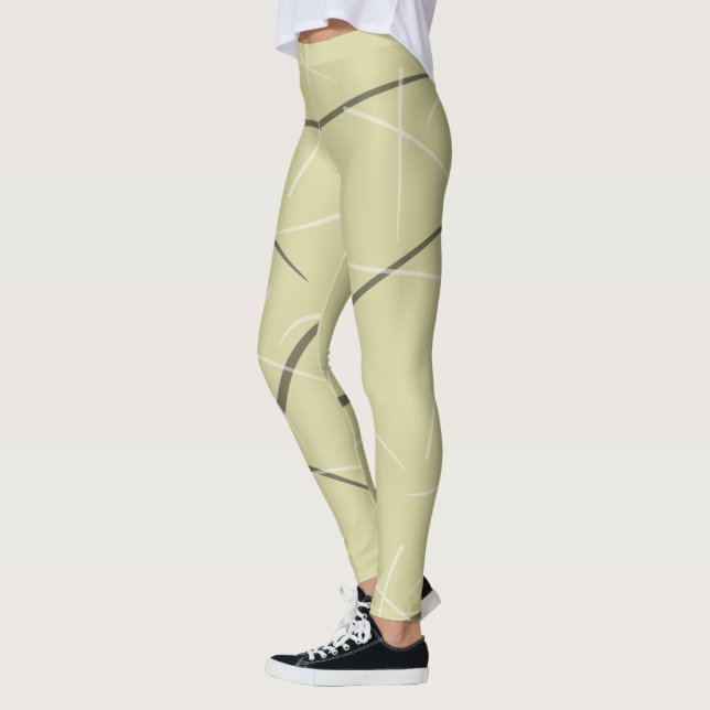 Flexible Monochrome Playful Simple Scribbles Leggings (Left)