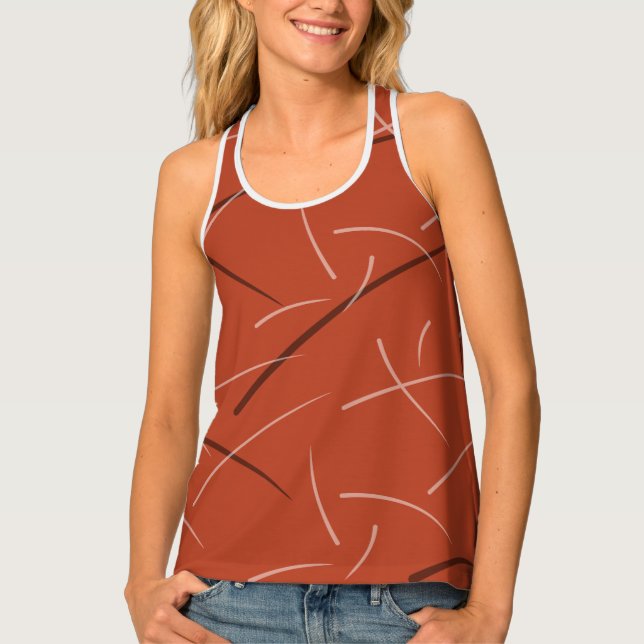 Flexible Monochrome Playful Simple Scribbles Tank Top (Front)