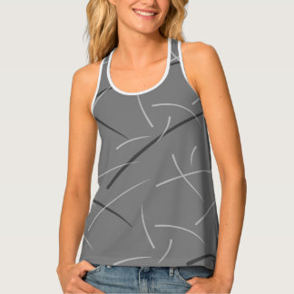 Flexible Monochrome Playful Simple Scribbles Tank Top
