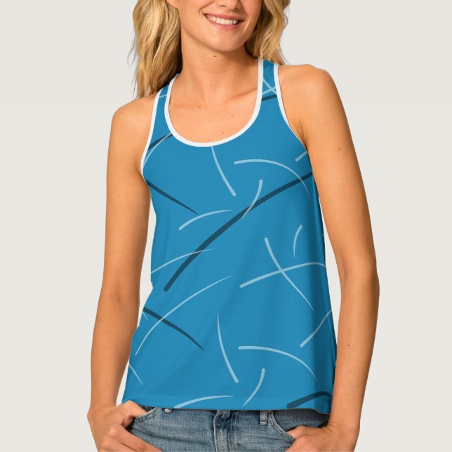 Flexible Monochrome Playful Simple Scribbles Tank Top (Front)