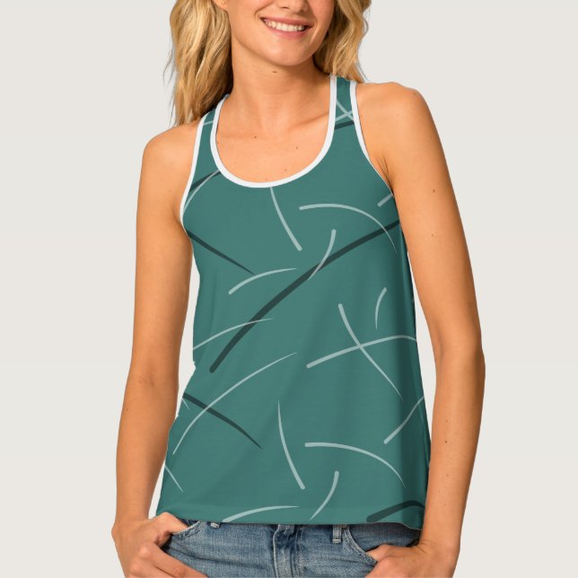 Flexible Monochrome Playful Simple Scribbles Tank Top (Front)