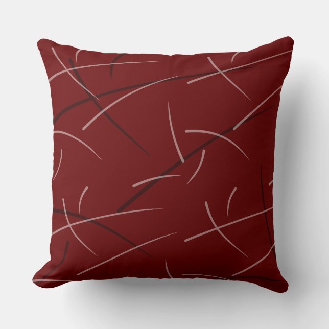 Flexible Monochrome Playful Simple Scribbles Throw Pillow (Front)