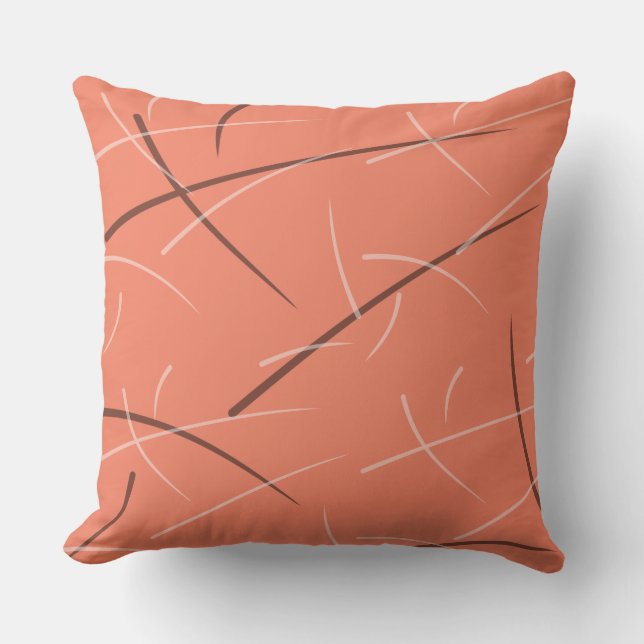 Flexible Monochrome Playful Simple Scribbles Throw Pillow (Front)