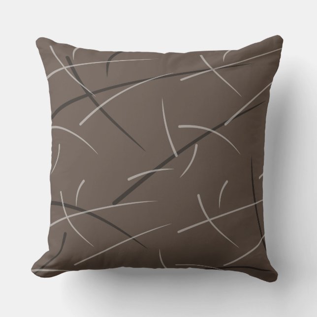 Flexible Monochrome Playful Simple Scribbles Throw Pillow (Front)