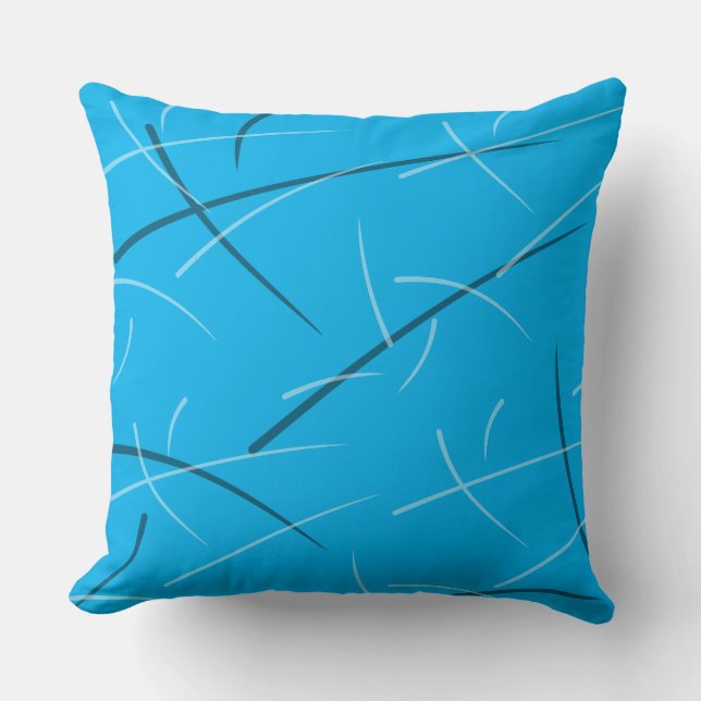 Flexible Monochrome Playful Simple Scribbles Throw Pillow (Front)