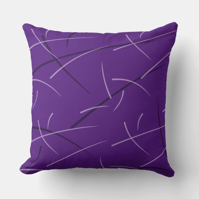 Flexible Monochrome Playful Simple Scribbles Throw Pillow (Front)