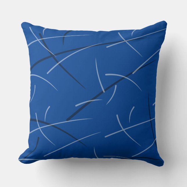 Flexible Monochrome Playful Simple Scribbles Throw Pillow (Front)
