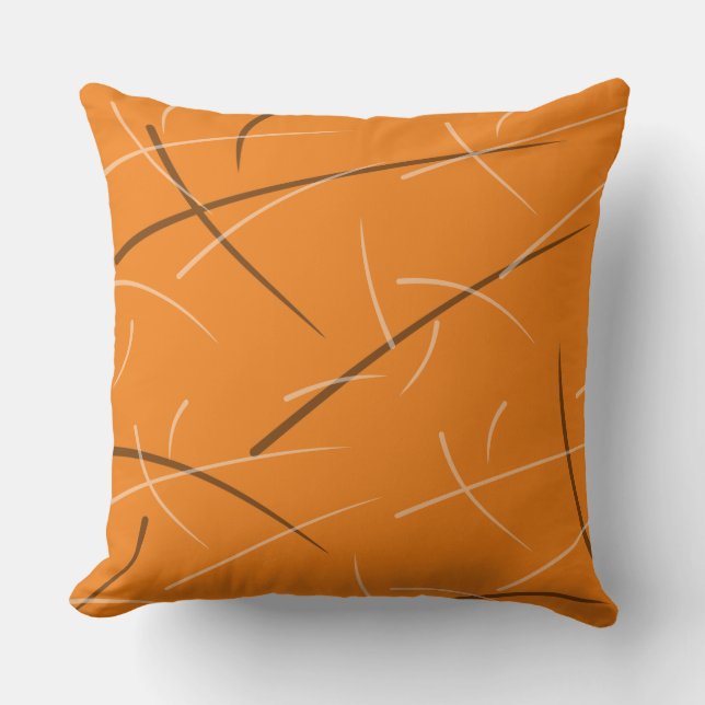 Flexible Monochrome Playful Simple Scribbles Throw Pillow (Front)