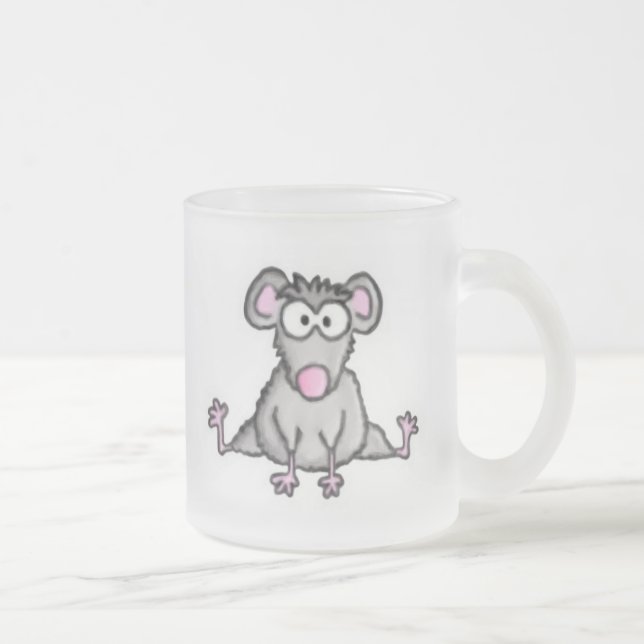 Flexible Mouse Frosted Glass Coffee Mug (Right)