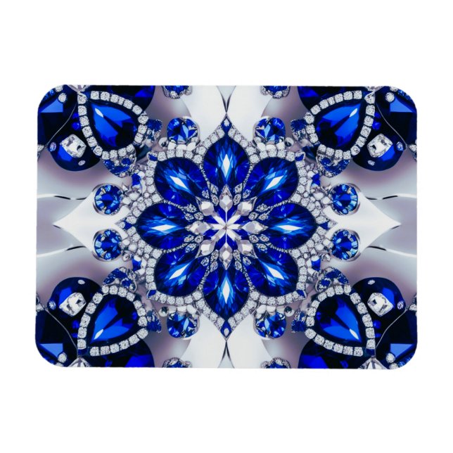 Flexible photo magnet with Blue White Colors (Horizontal)