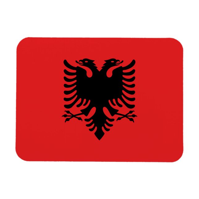 Flexible photo magnet with flag of Albania (Horizontal)