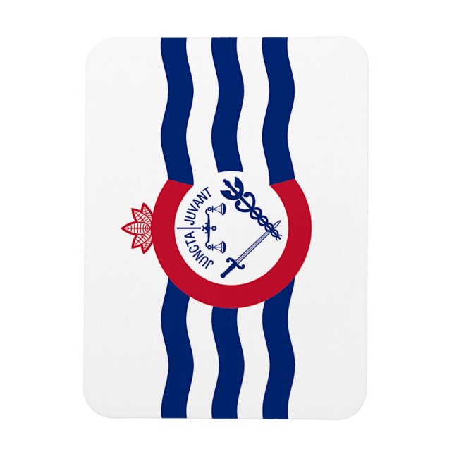 Flexible photo magnet with flag of Cincinnati (Vertical)