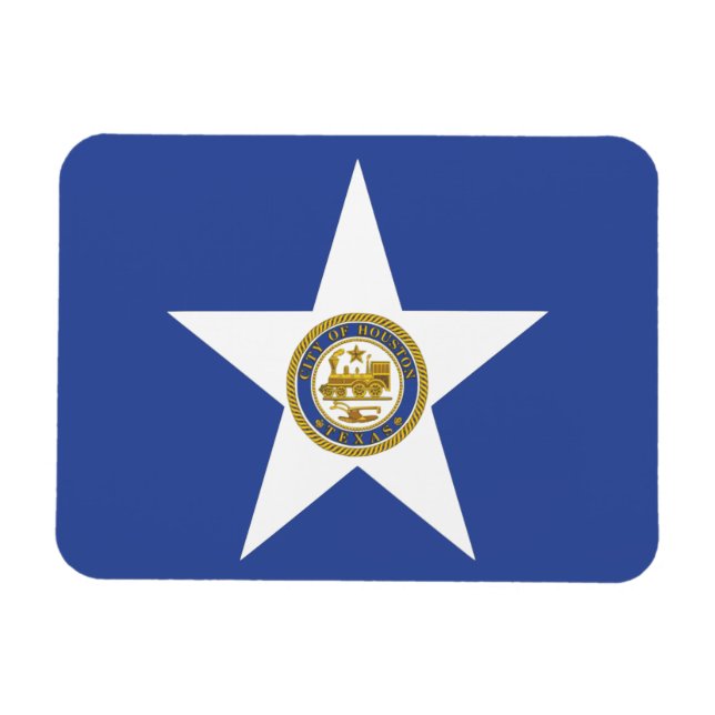 Flexible photo magnet with flag of Houston (Horizontal)