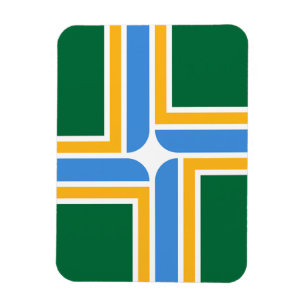 Flexible photo magnet with flag of Portland