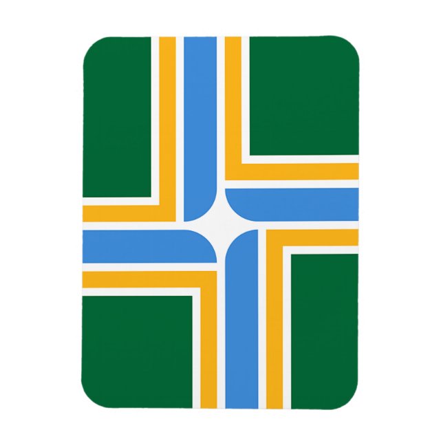 Flexible photo magnet with flag of Portland (Vertical)