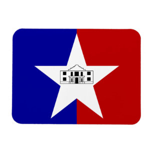 Flexible photo magnet with flag of San Antonio