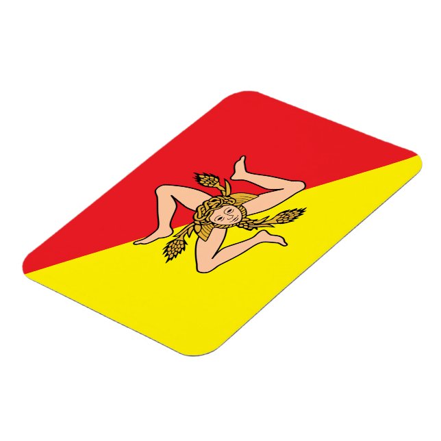 Flexible photo magnet with flag of Sicily (Left Side)