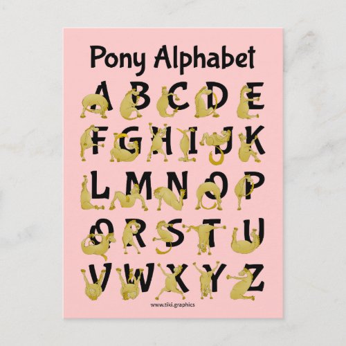 Flexible Pony  Alphabet Chart Postcard