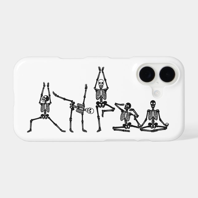 Flexible Yoga Posing Skeletons - Humorous Phone iPhone Case (Back Horizontal)