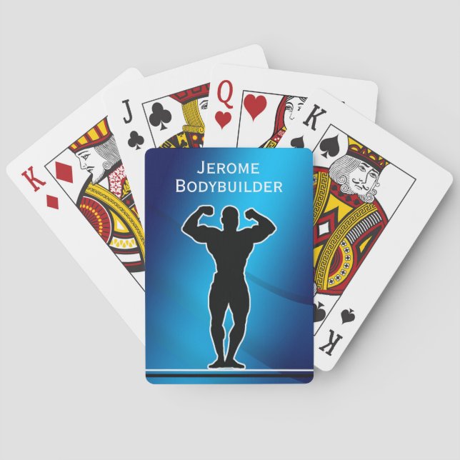 Flexing Muscles Bodybuilder  Poker Cards (Back)